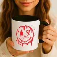 Bloody Smiling Face Splatter Graphic Coffee Mug thumb 3