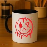 Bloody Smiling Face Splatter Graphic Coffee Mug thumb 4