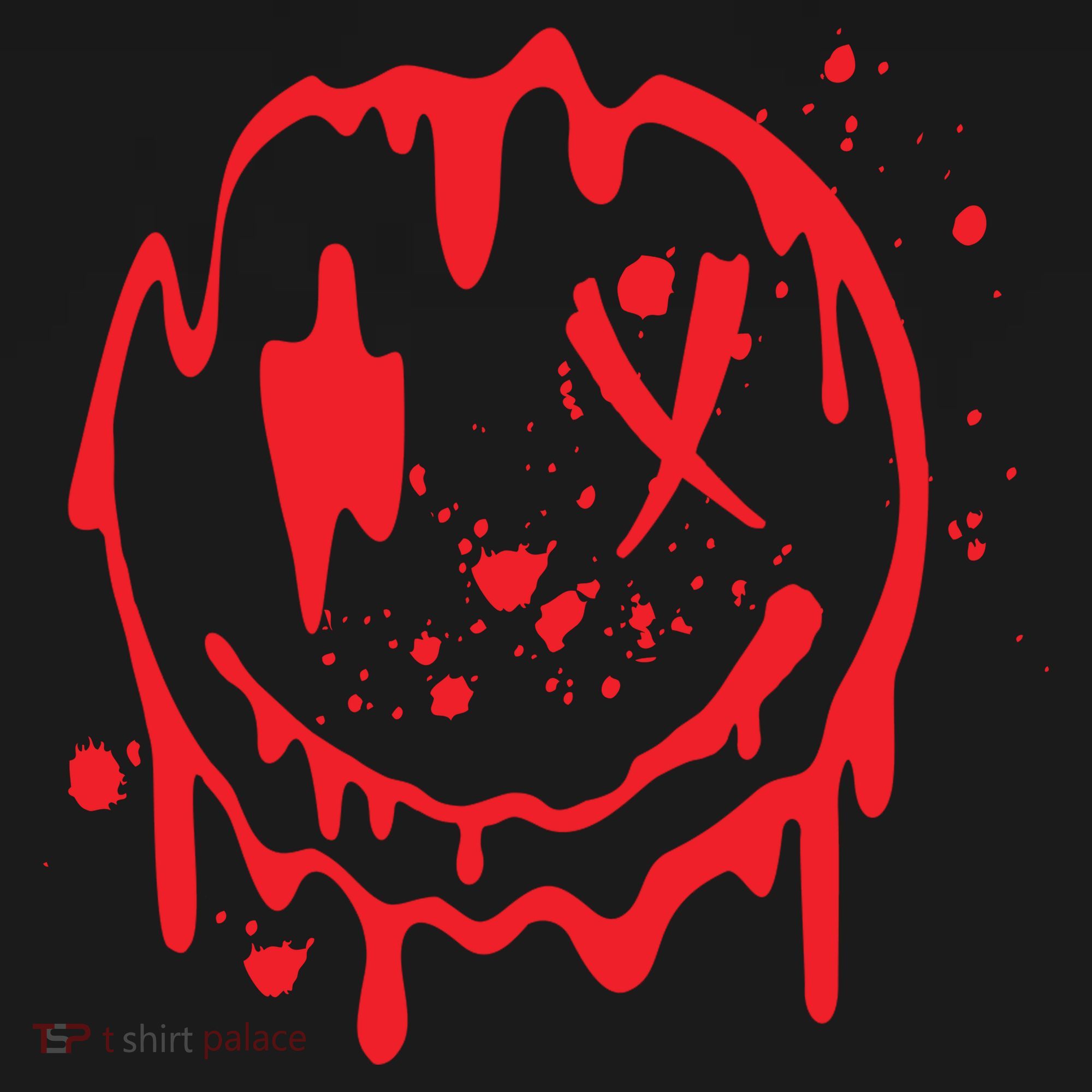 Bloody Smiling Face Splatter Graphic Polo