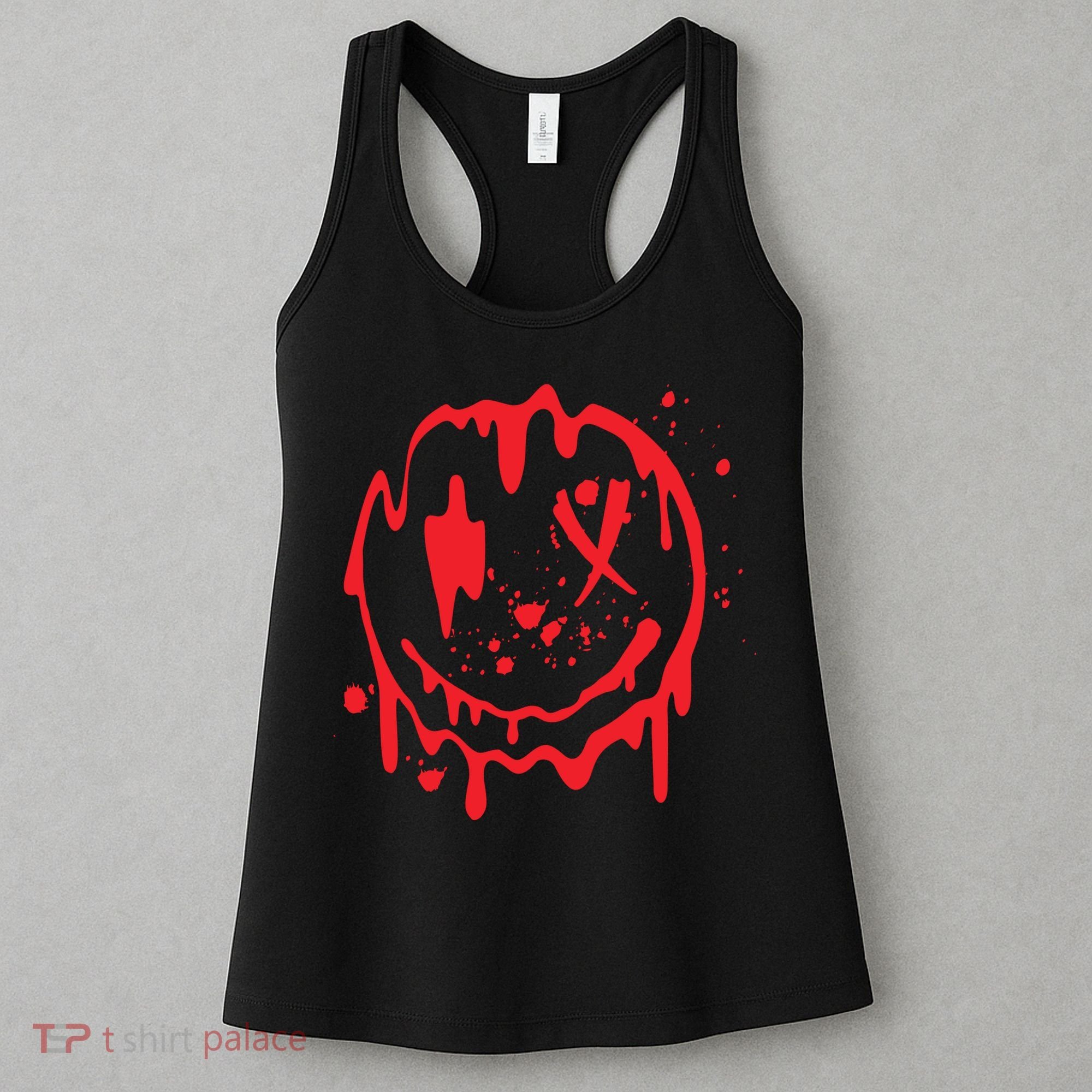 Bloody Smiling Face Splatter Graphic Women's Tank Top