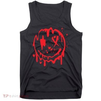 Bloody Smiling Face Splatter Graphic Tank Top