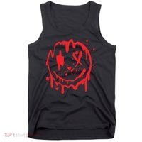 Bloody Smiling Face Splatter Graphic Tank Top thumb 0