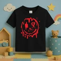 Bloody Smiling Face Splatter Graphic Toddler T-Shirt thumb 3
