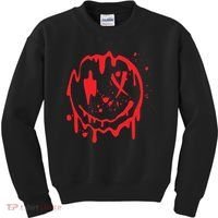 Bloody Smiling Face Splatter Graphic Kids Sweatshirt thumb 0