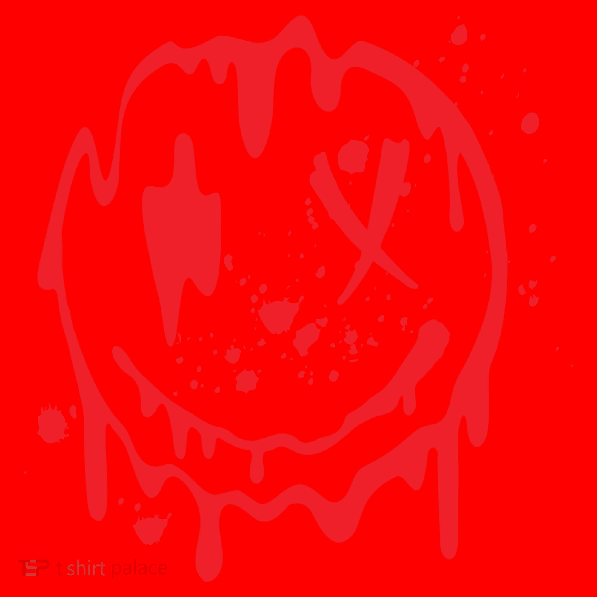 Bloody Smiling Face Splatter Graphic Santa Hat