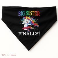 Big Sister Finally Unicorn Unicorn  USA-Made Doggie Bandana thumb 0