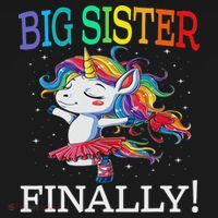 Big Sister Finally Unicorn Unicorn  Baby Bodysuit thumb 2