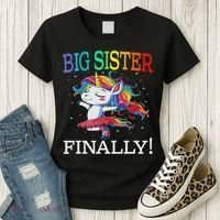 Big Sister Finally Unicorn Unicorn  Women's T-Shirt thumb 3