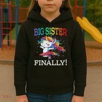 Big Sister Finally Unicorn Unicorn  Kids Hoodie thumb 3