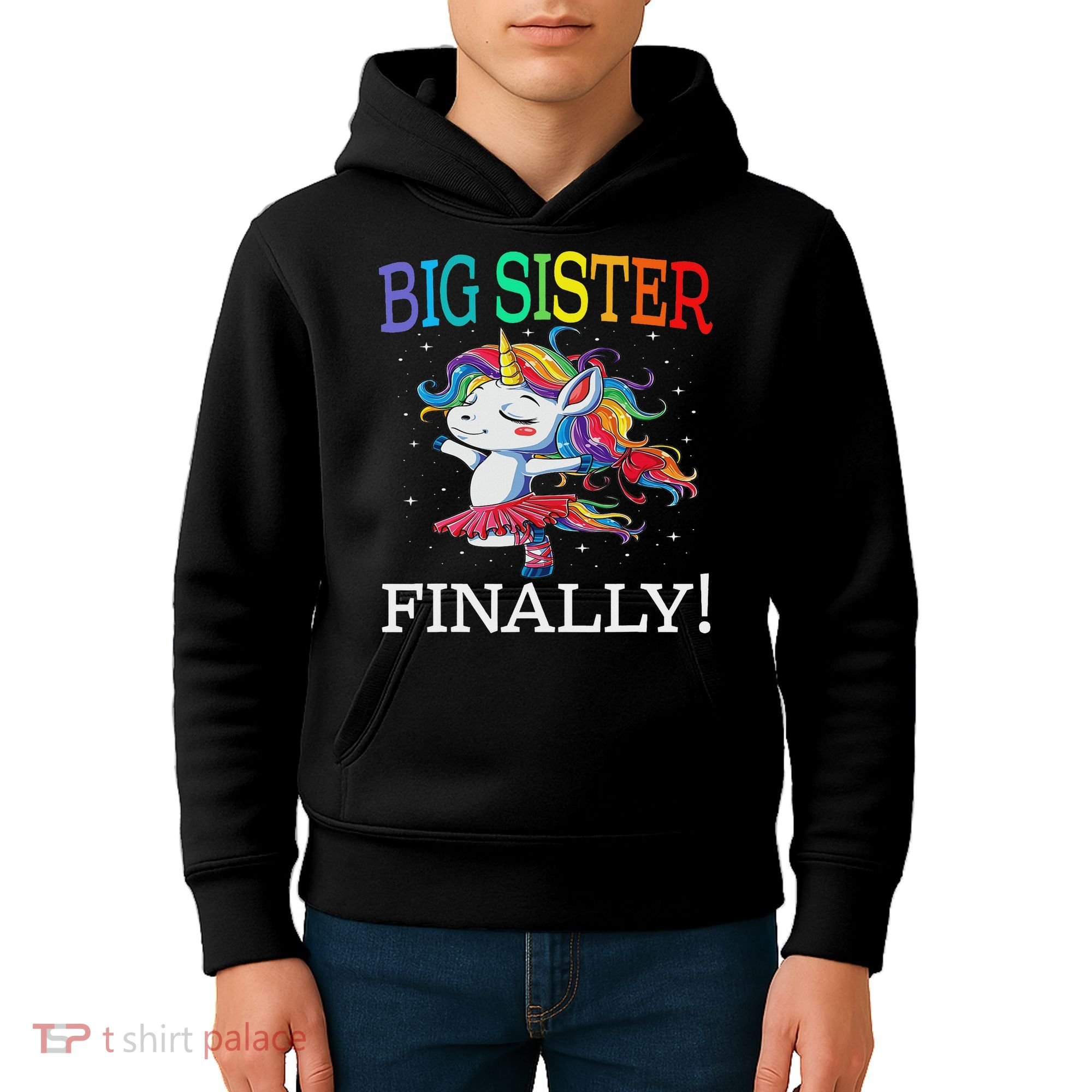 Big Sister Finally Unicorn Unicorn  Kids Hoodie