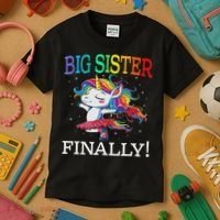 Big Sister Finally Unicorn Unicorn  Kids T-Shirt thumb 3