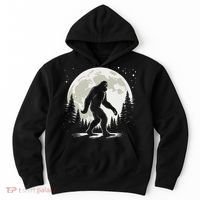 Bigfoot Sasquatch Full Moon Forest Graphic Funny Big Foot Hoodie thumb 0