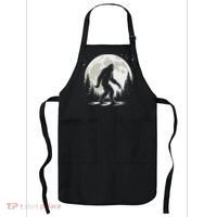 Bigfoot Sasquatch Full Moon Forest Graphic Funny Big Foot Apron thumb 0