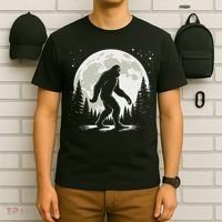 Bigfoot Sasquatch Full Moon Forest Graphic Funny Big Foot T-Shirt thumb 6