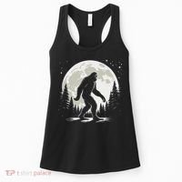 Bigfoot Sasquatch Full Moon Forest Graphic Funny Big Foot Women's Tank Top thumb 0