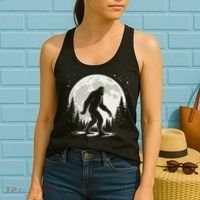 Bigfoot Sasquatch Full Moon Forest Graphic Funny Big Foot Women's Tank Top thumb 2