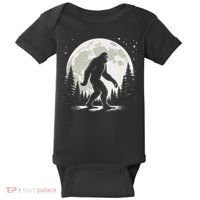 Bigfoot Sasquatch Full Moon Forest Graphic Funny Big Foot Baby Bodysuit thumb 0