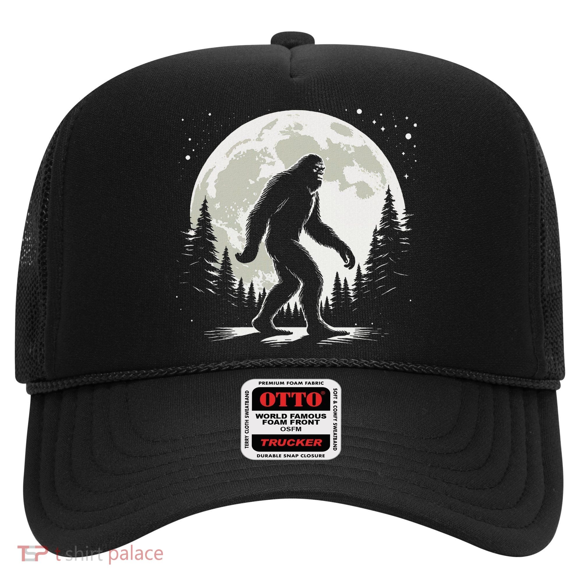 Bigfoot Sasquatch Full Moon Forest Graphic Funny Big Foot Hat