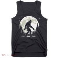 Bigfoot Sasquatch Full Moon Forest Graphic Funny Big Foot Tank Top thumb 0