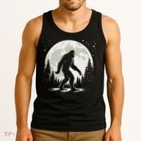 Bigfoot Sasquatch Full Moon Forest Graphic Funny Big Foot Tank Top thumb 3