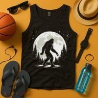 Bigfoot Sasquatch Full Moon Forest Graphic Funny Big Foot Tank Top thumb 4