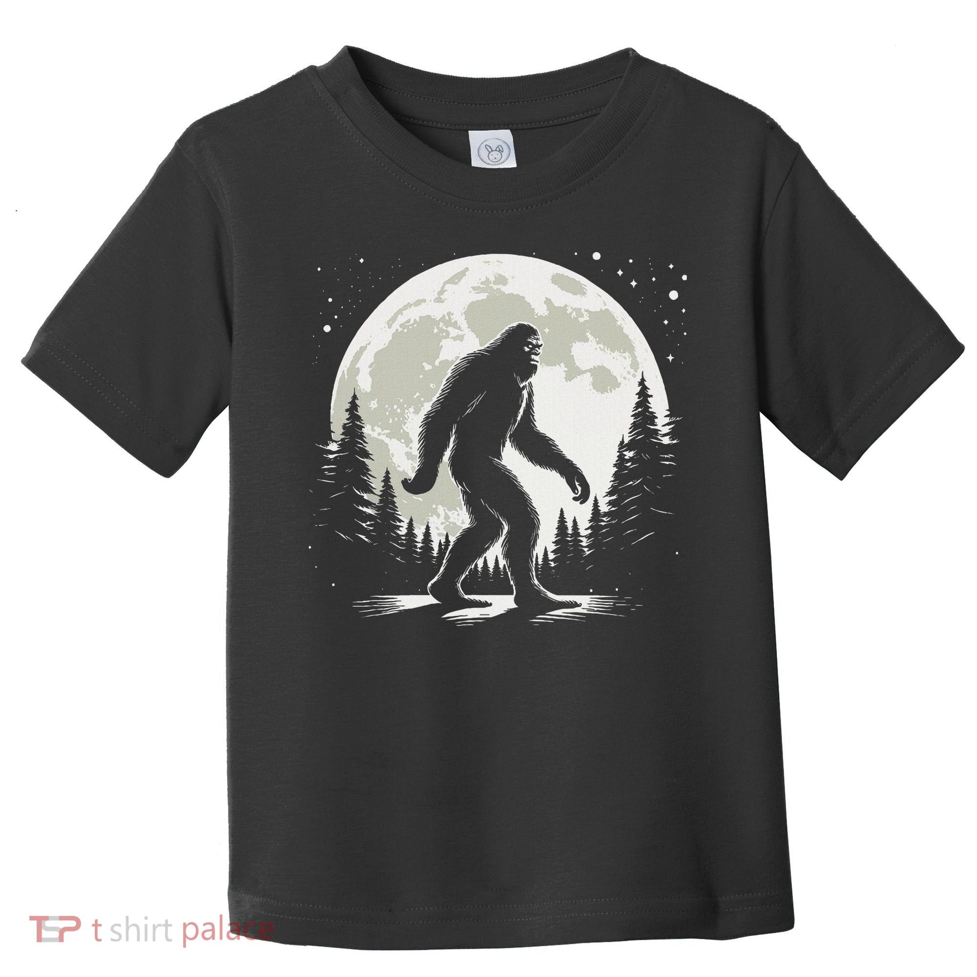 Bigfoot Sasquatch Full Moon Forest Graphic Funny Big Foot Toddler T-Shirt