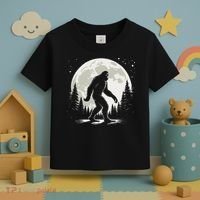 Bigfoot Sasquatch Full Moon Forest Graphic Funny Big Foot Toddler T-Shirt thumb 3