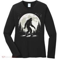 Bigfoot Sasquatch Full Moon Forest Graphic Funny Big Foot Women's Long Sleeve Shirt thumb 0