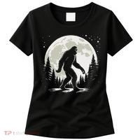 Bigfoot Sasquatch Full Moon Forest Graphic Funny Big Foot Women's T-Shirt thumb 0