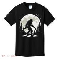 Bigfoot Sasquatch Full Moon Forest Graphic Funny Big Foot Kids T-Shirt thumb 0