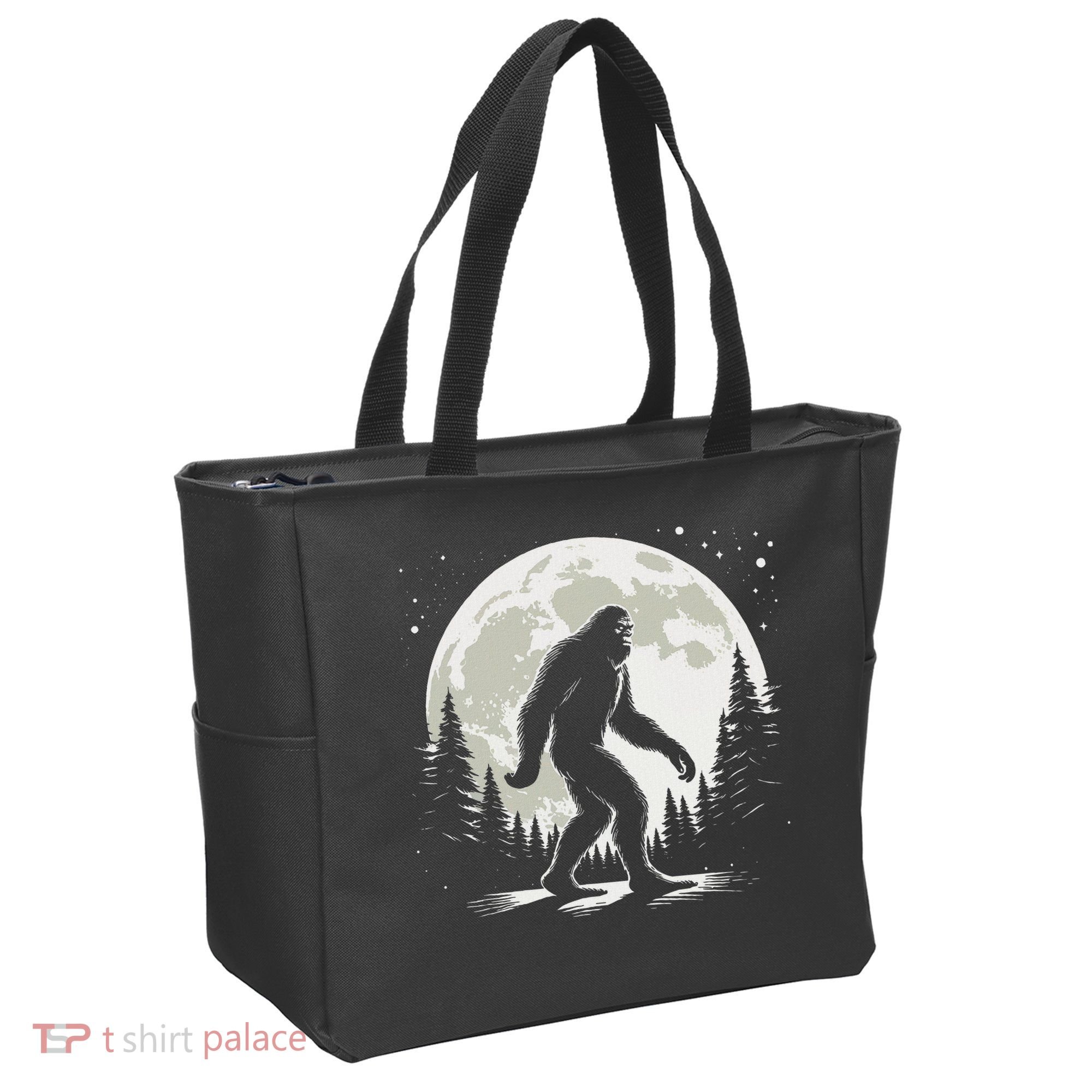 Bigfoot Sasquatch Full Moon Forest Graphic Funny Big Foot Tote Bag