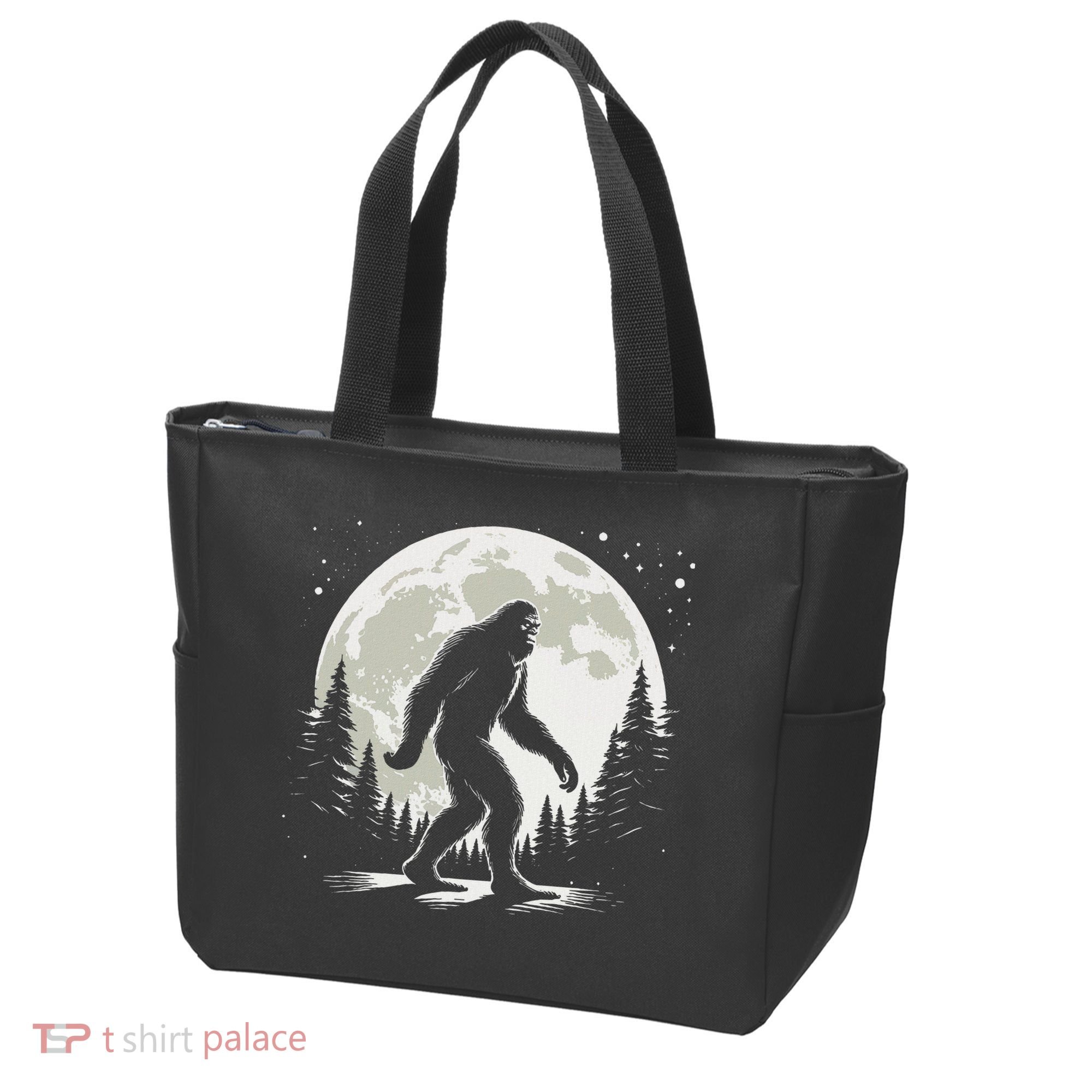 Bigfoot Sasquatch Full Moon Forest Graphic Funny Big Foot Tote Bag