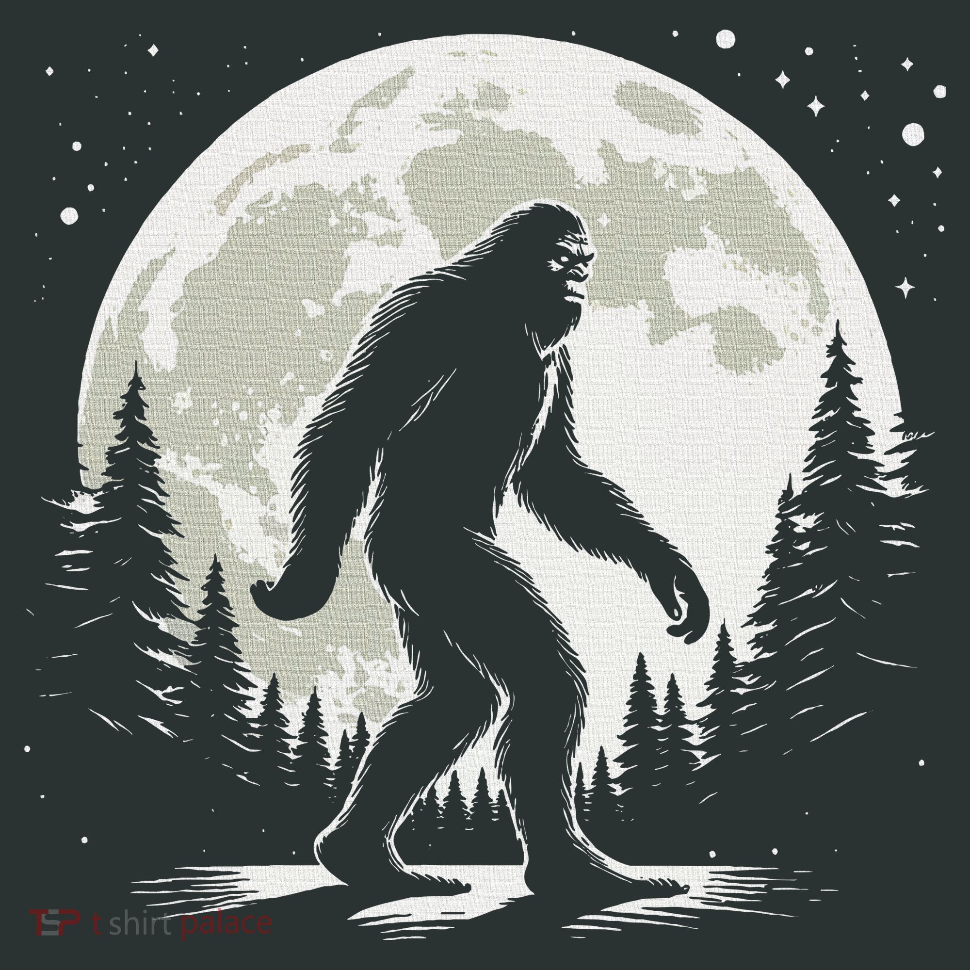 Bigfoot Sasquatch Full Moon Forest Graphic Funny Big Foot Infant Baby Jersey Bodysuit