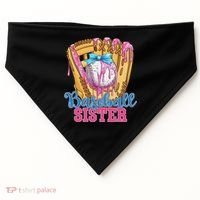Baseball Sister Funny Baseball Ice Cream Drip Big Sister USA-Made Doggie Bandana thumb 0