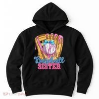 Baseball Sister Funny Baseball Ice Cream Drip Big Sister Hoodie thumb 0