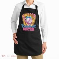 Baseball Sister Funny Baseball Ice Cream Drip Big Sister Apron thumb 2