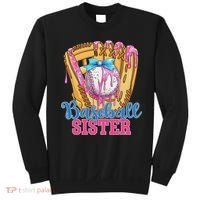 Baseball Sister Funny Baseball Ice Cream Drip Big Sister Sweatshirt thumb 0