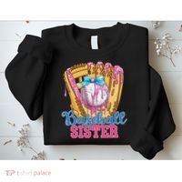 Baseball Sister Funny Baseball Ice Cream Drip Big Sister Sweatshirt thumb 2
