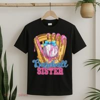 Baseball Sister Funny Baseball Ice Cream Drip Big Sister T-Shirt thumb 2