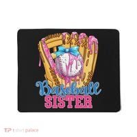 Baseball Sister Funny Baseball Ice Cream Drip Big Sister Mousepad thumb 0