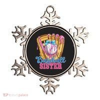 Baseball Sister Funny Baseball Ice Cream Drip Big Sister Ornament thumb 0