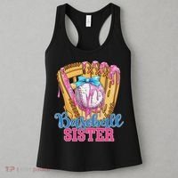 Baseball Sister Funny Baseball Ice Cream Drip Big Sister Women's Tank Top thumb 3