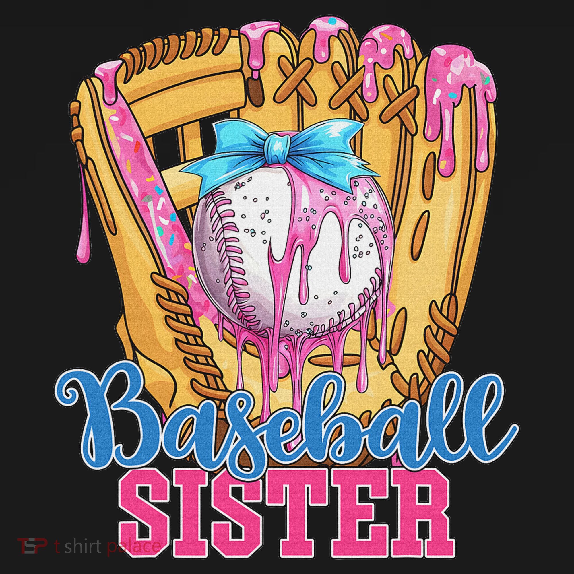 Baseball Sister Funny Baseball Ice Cream Drip Big Sister Women's Tank Top
