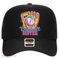 Baseball Sister Funny Baseball Ice Cream Drip Big Sister Hat thumb 0