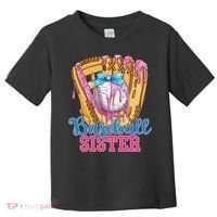 Baseball Sister Funny Baseball Ice Cream Drip Big Sister Toddler T-Shirt thumb 0