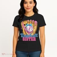 Baseball Sister Funny Baseball Ice Cream Drip Big Sister Women's T-Shirt thumb 4