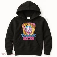 Baseball Sister Funny Baseball Ice Cream Drip Big Sister Kids Hoodie thumb 0