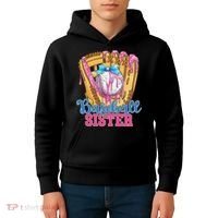 Baseball Sister Funny Baseball Ice Cream Drip Big Sister Kids Hoodie thumb 4
