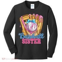 Baseball Sister Funny Baseball Ice Cream Drip Big Sister Kids Long Sleeve Shirt thumb 0