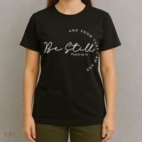 Be Still Faith Religious Jesus Christian Men Women Gifts T-Shirt thumb 4